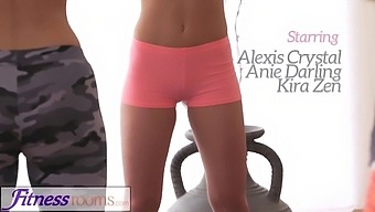 Yoga Instructors In The Gym Engage In Steamy Strap-On Sex With A Petite Teenager