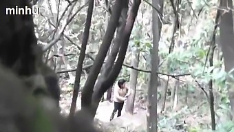 Japanese Man Fucks An Asian Whore In The Woods