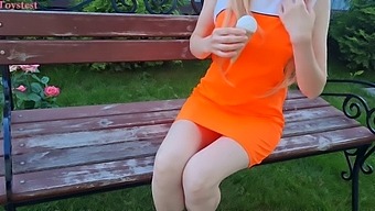 Steamy Solo Play With A Kinky Novelty Toy In Public