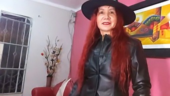 A Stunning Mature Woman Plays The Role Of An Enticing Witch For Halloween