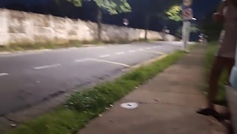 A Daring Handjob With A Stunning Unknown At The Bus Stop