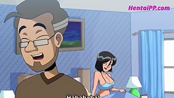 Stepmother With Big Bosom Helps Her Stepson To Reach Orgasm In This Cartoon.